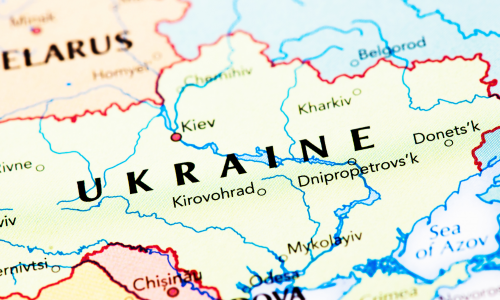 Ukraine auf der Landkarte